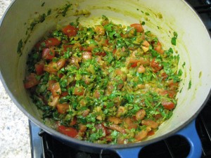 img_1592 Tomatoes and cilantro added to mixture