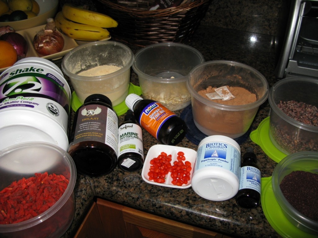 My disease-prevention, anti-aging, energy-boosting, libido-enhancing, brain-stimulation, skin-rejuvenation, love and gratitude, super-food smoothie